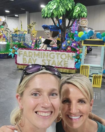 Jill Tibbets and I before the Days of 47 Pioneer Day Parade Float Preview Party. July 2022.
