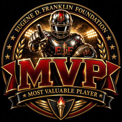 MVP logo with football player and torch.
