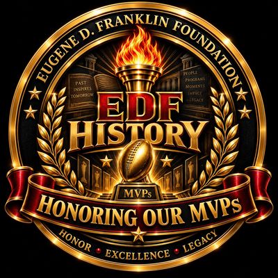 Gold emblem honoring MVPs by Eugene D. Franklin Foundation.