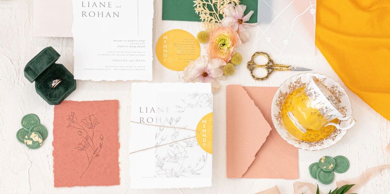 Yellow and vellum Indian Wedding Invitation