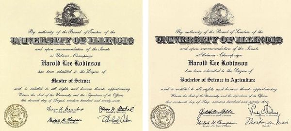 H. Lee Robinson's Bachelor's and Master's degrees in Animal Sciences