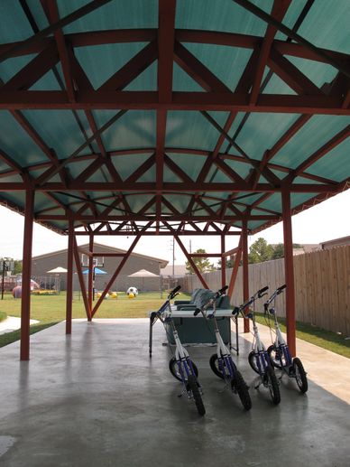 Joy's outside canopy area