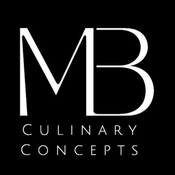 MB Culinary Concepts logo with black background