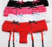 MESH & LACE OPEN FRONT GARTERS