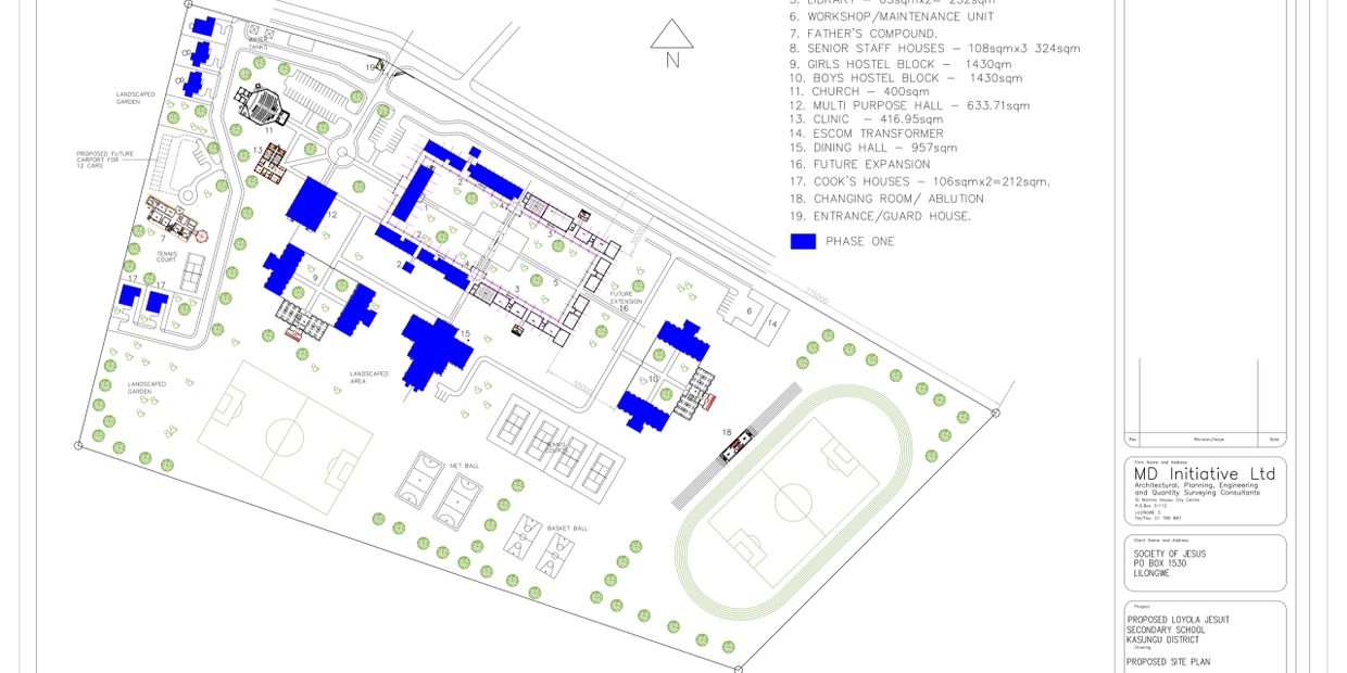 LJSS plans with Phase One construction marked in blue