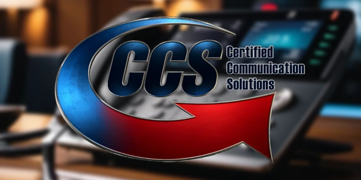 Company Logo and a voip phone in a conference room.