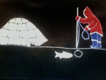 Ice fishing anyone? This appliqué is especially popular.
