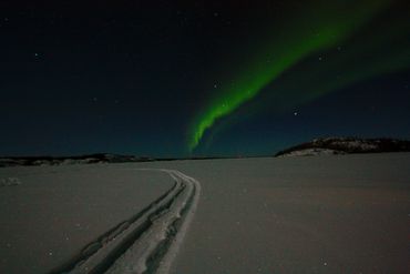The northern lights around Great Slave Lake.