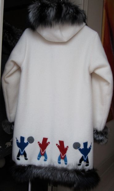 Iconic themes of Arctic Life, wearable art. Not just beautiful, but stunning and warm too!