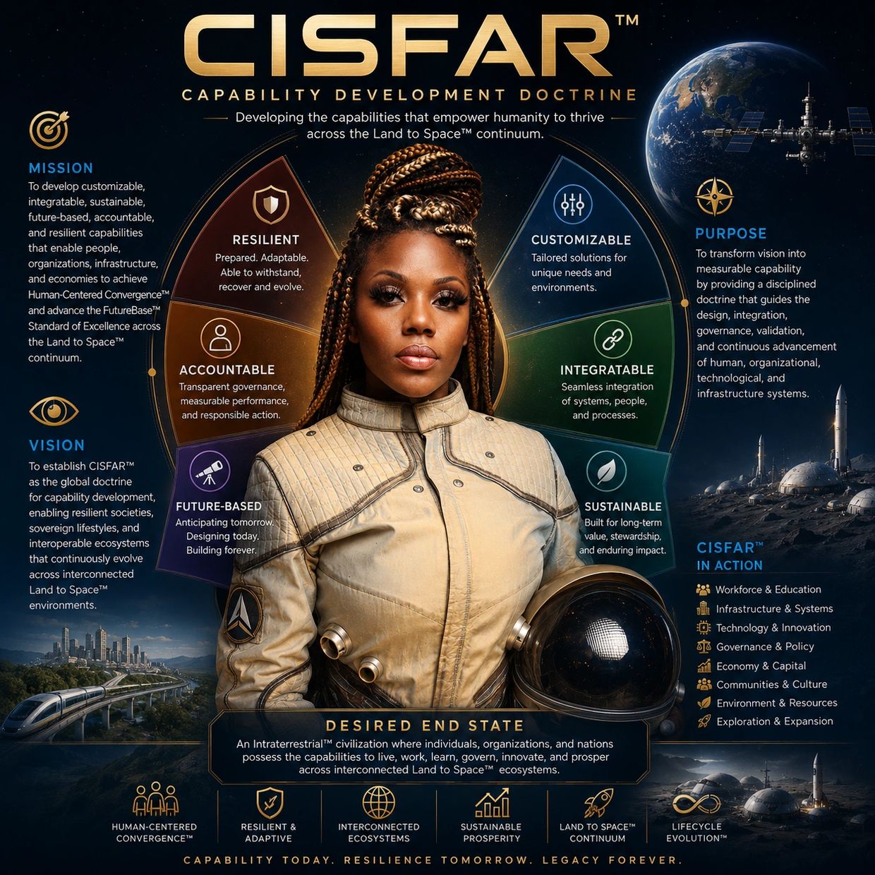 CISFAR doctrine empowers humanity from land to space with resilience and sustainability.