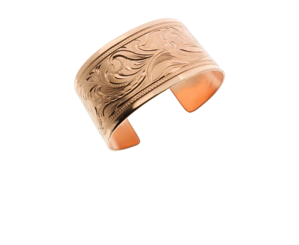 Textured rose gold cuff bracelet.
