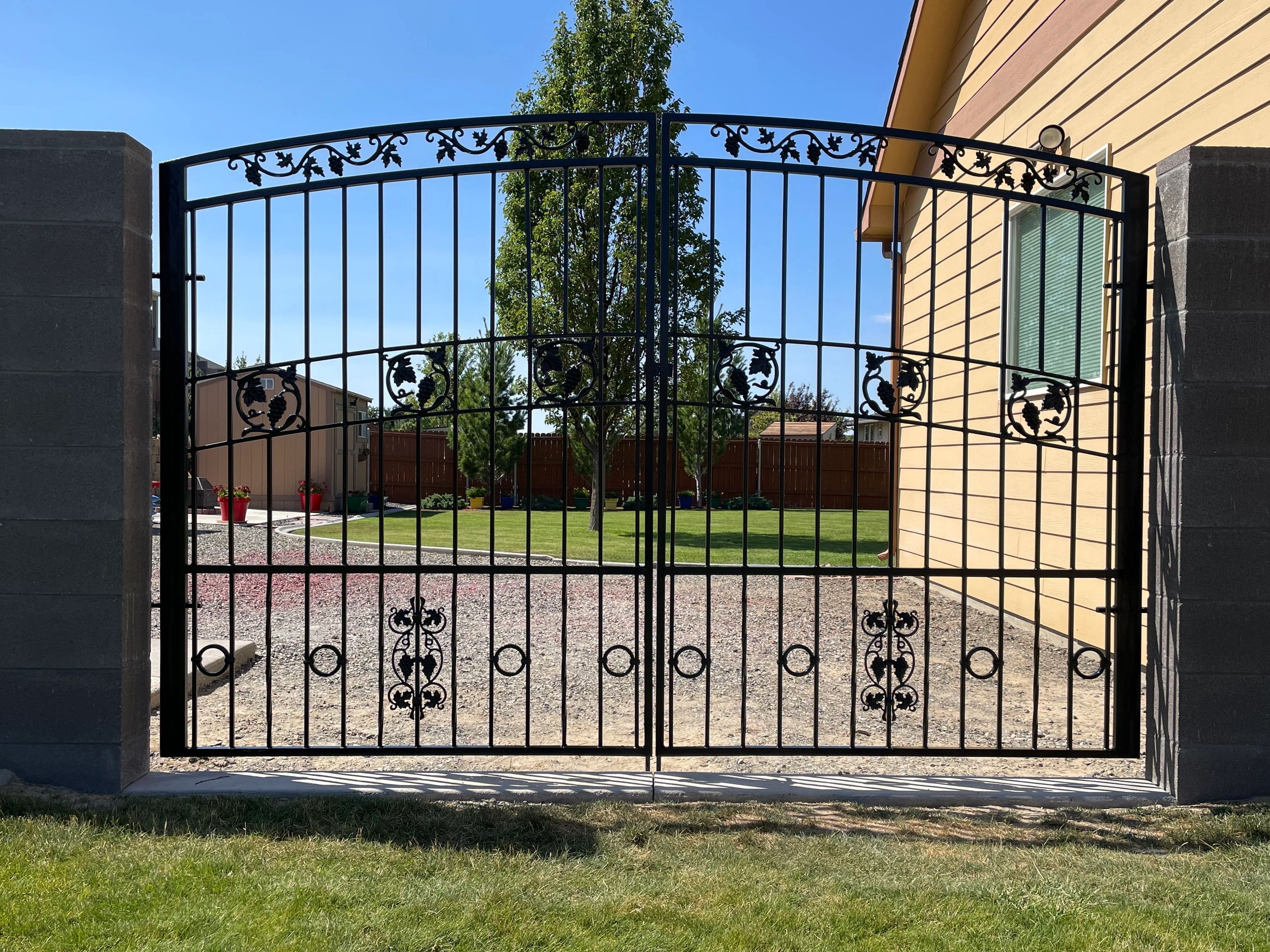 Drive way entry gate. Unique design