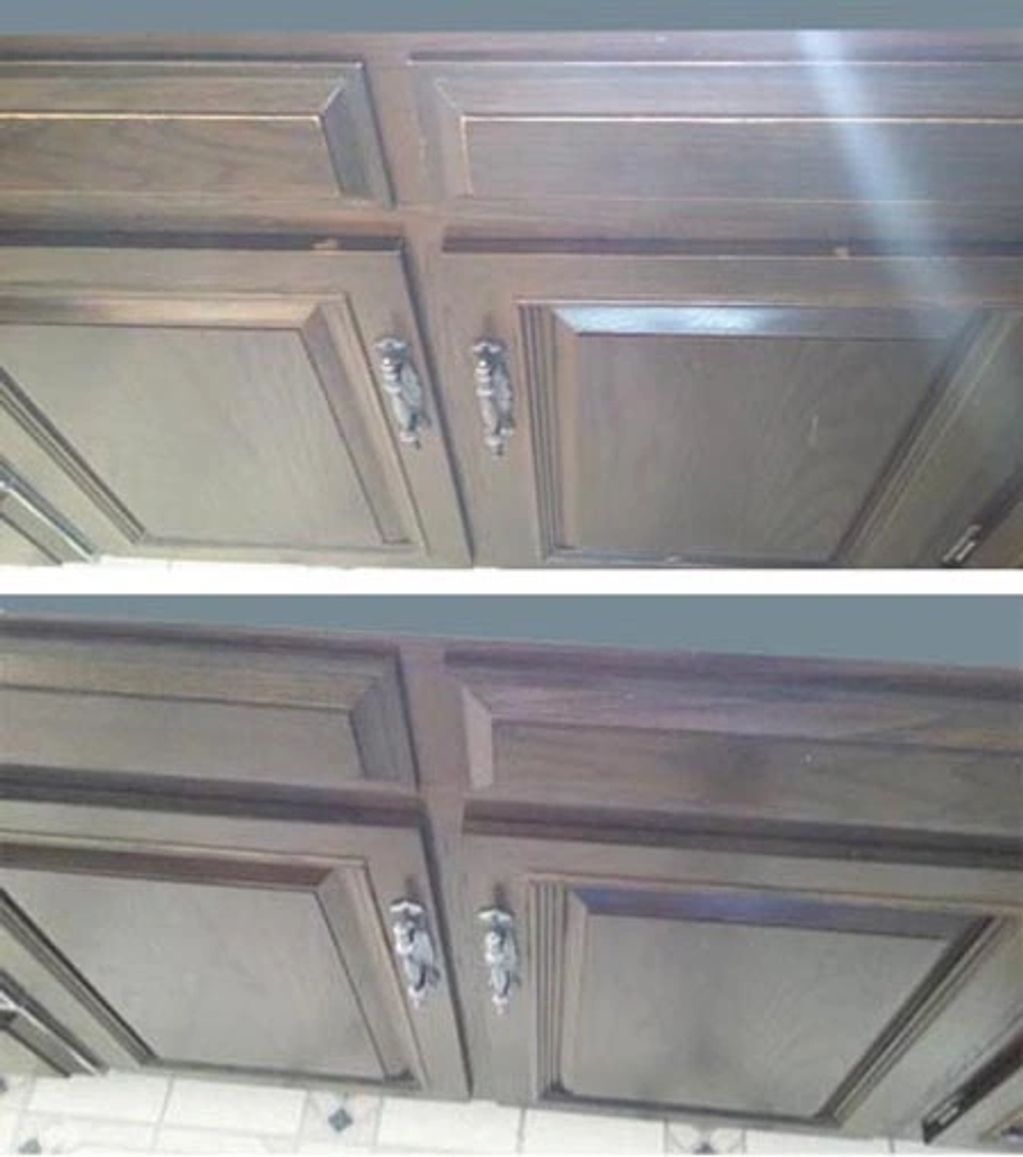 Southern Illinois cabinet refinishing of a cabinet in Jefferson County. Southern Illinois cabinets.