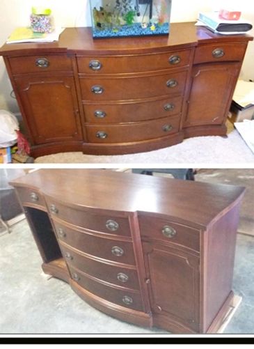 St. Clair County furniture refinishing of a buffet. St Clair county cabinet repair.