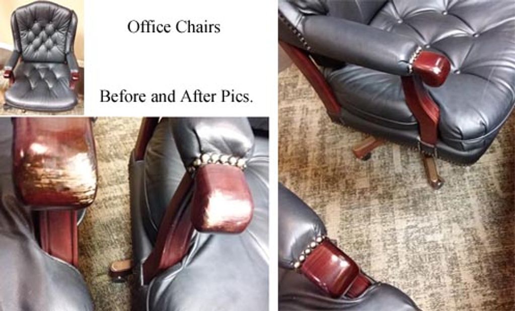 St Clair county commercial furniture refinishing of an office chair.