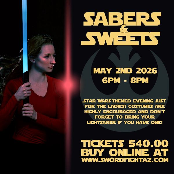 Star Wars themed ladies' event with lightsabers and sweets on May 2, 2026.