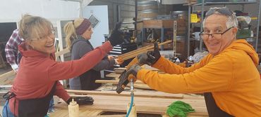 Couple at the firepit class