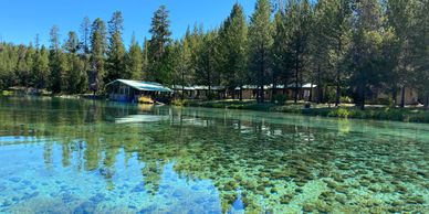 The waters of Spring Creek at Collier Memorial Park State Park in Klamath County, Oregon.