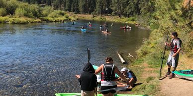 Kayaking on the Williamson River in Klamath County, Oregon.
