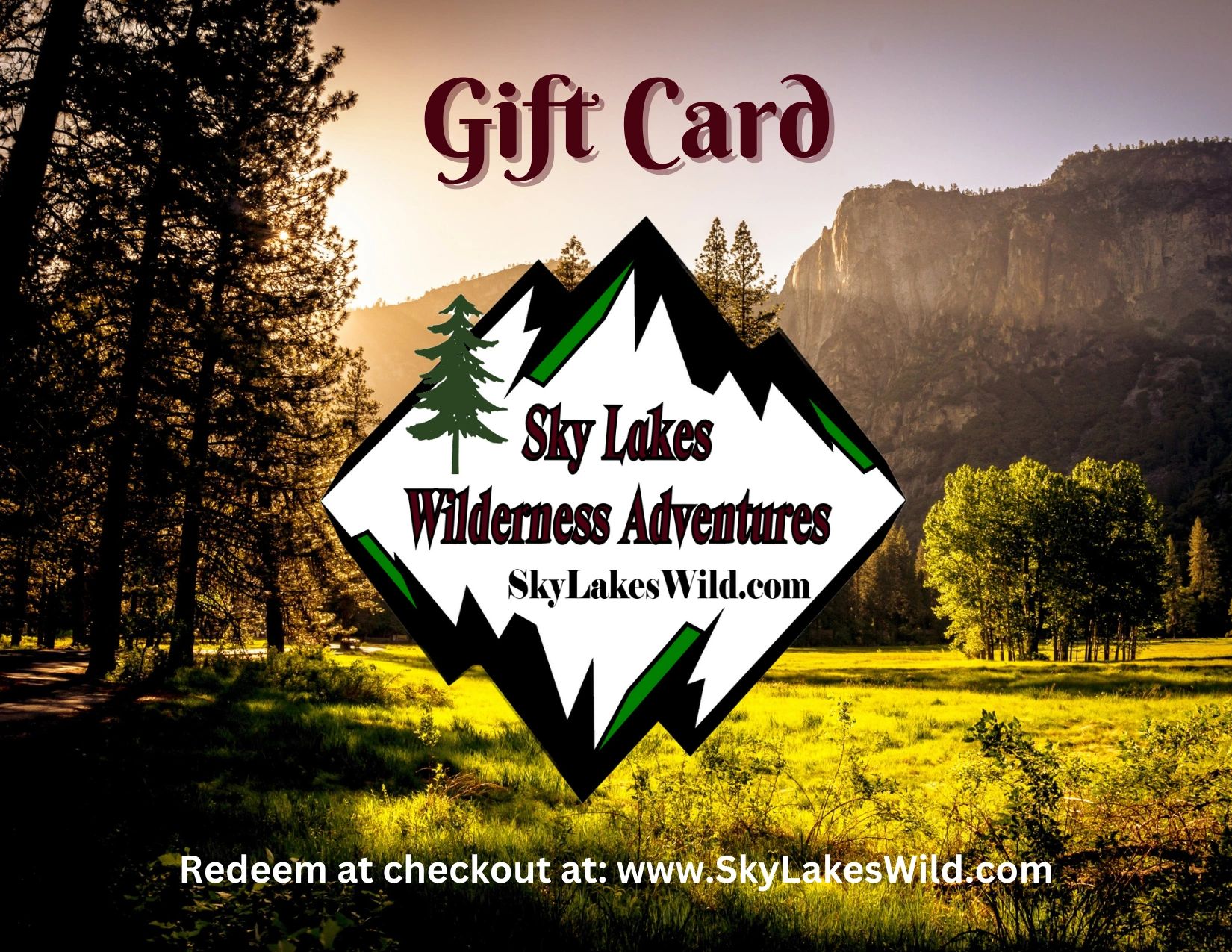 Gift cards for giving gifts to family and friends from Sky Lakes Wilderness Adventures.