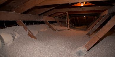Blown in attic insulation. Blown in wall insulation