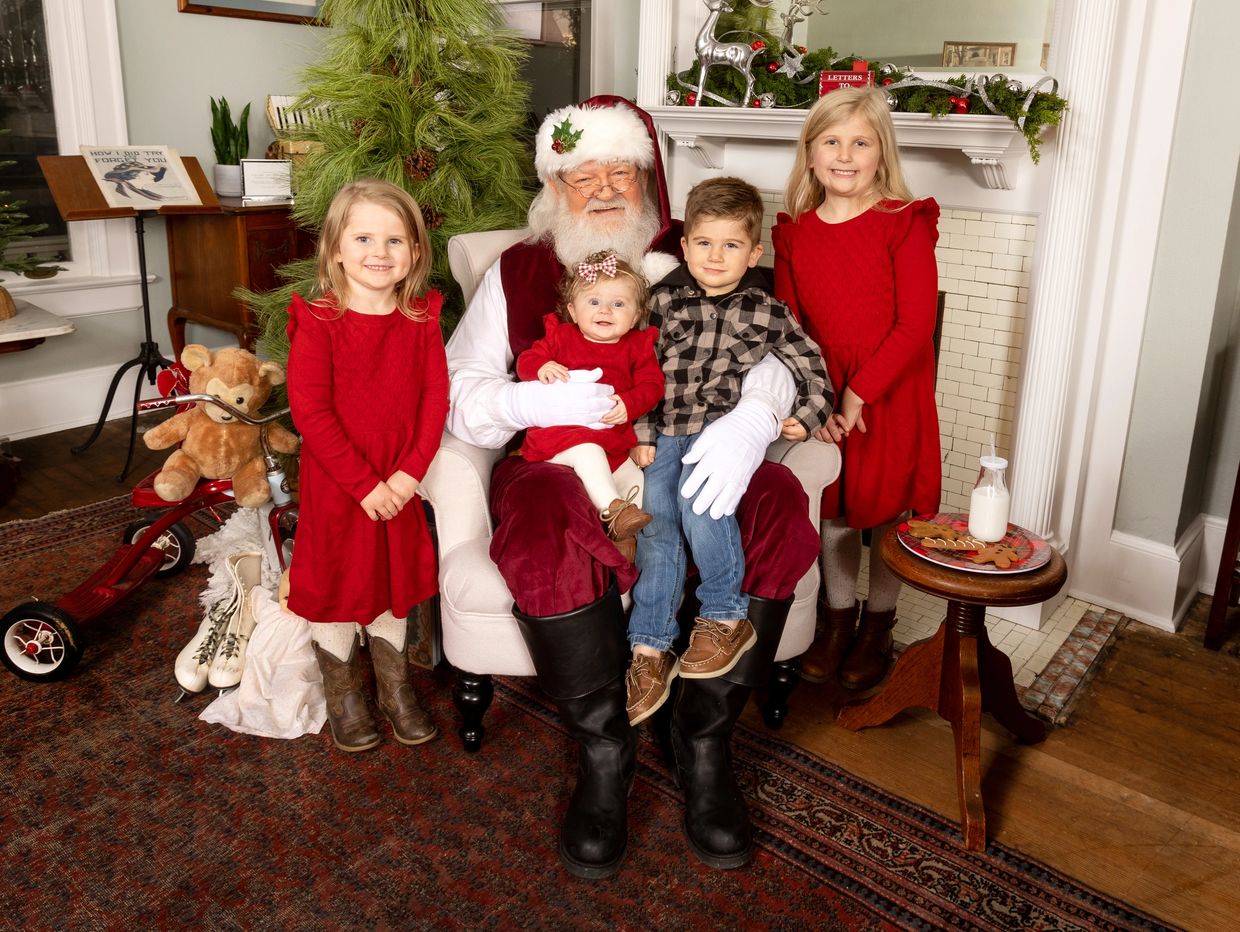 Gather around the fireplace.  A wonderful family scene.