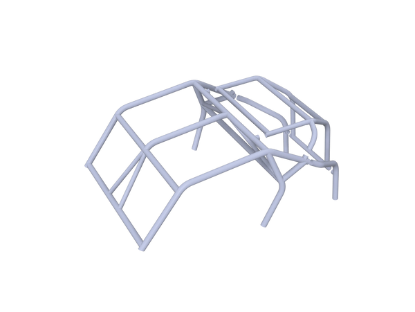 White tubular roll cage frame on a gray background.