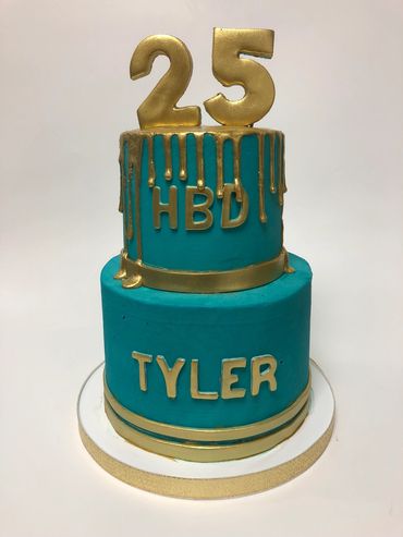 25th birthday cakes in dc, drip cakes in dc, birthday cakes in dc, teal cakes