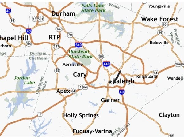 Map of service areas