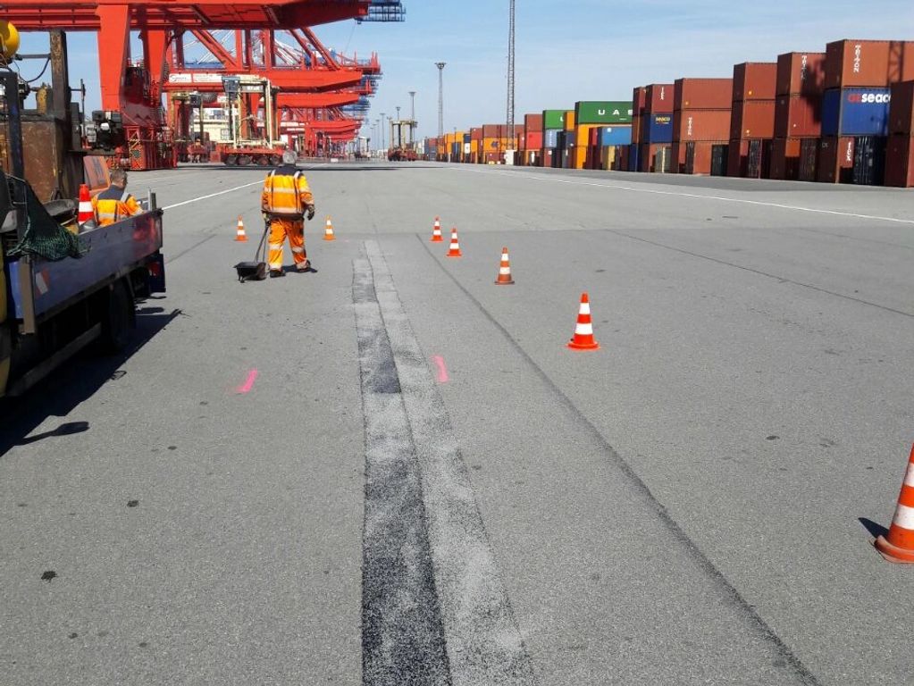 repaired road used by palstasphalt