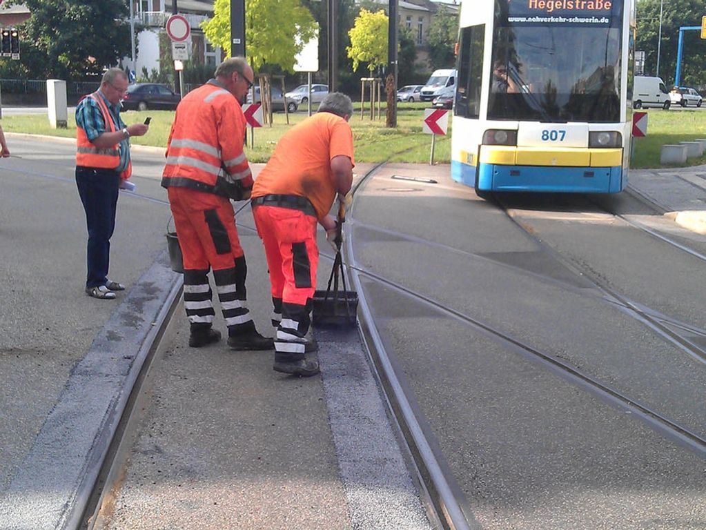 Construction site of tram