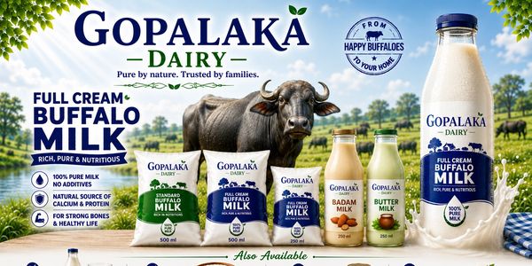 Gopalaka Dairy buffalo milk products with natural and nutritious benefits.