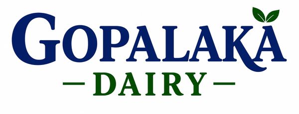 Gopalaka Dairy logo with green leaf.