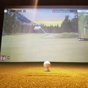 Golf ball at a golf simulator