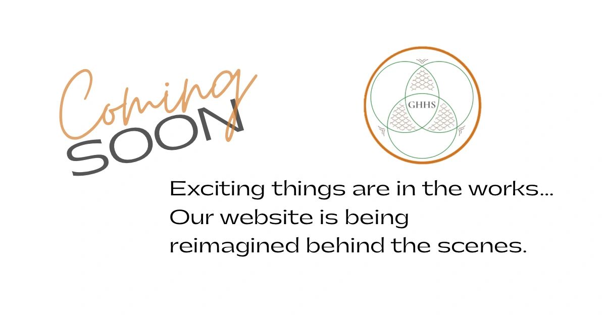 GHHS coming soon graphic with logo and message announcing a new website is coming soon.