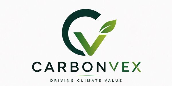 Logo da CarbonVEX com tema ambiental.