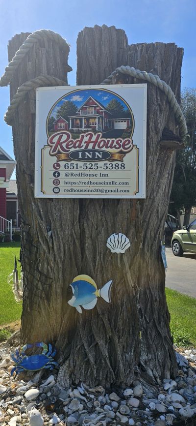 Our sign will greet you at the end of our driveway.
