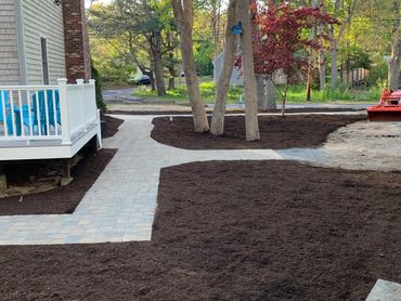 Intricate pathway design with accessibility in mind. Custom pathway with beautiful landscape.