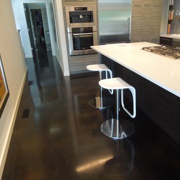 Residential polished concrete overlays in modern homes and contemporary homes for interior designs