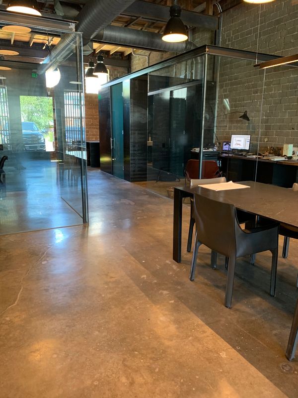 Honed and Polished Concrete floors for Wernerfield Dallas architect firm