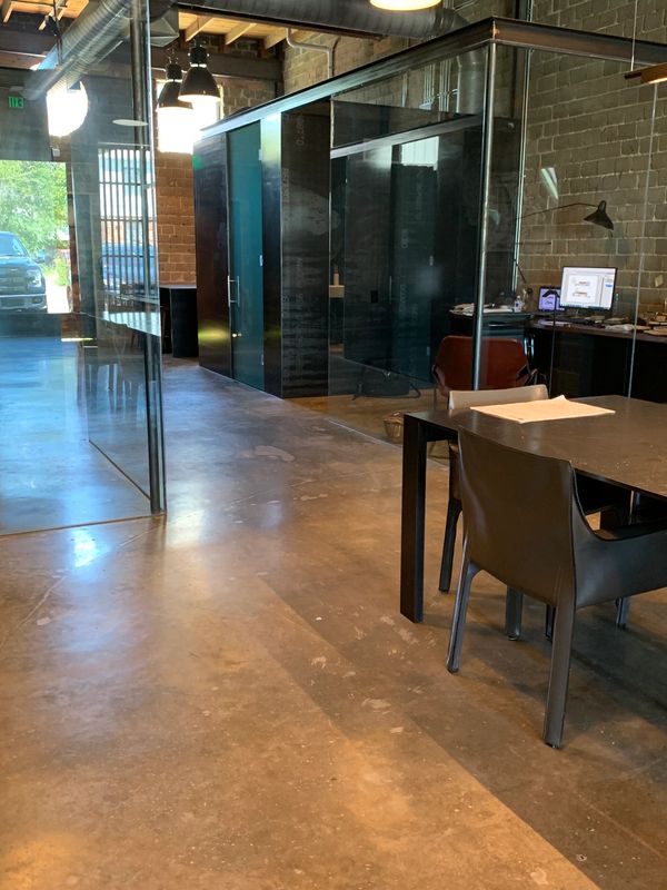 Honed and Polished Concrete floors for Wernerfield Dallas architect firm