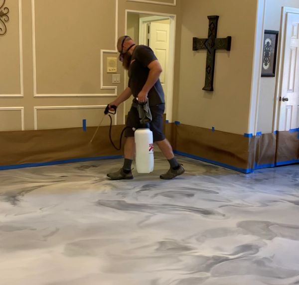 Metallic Epoxy TopCoat Training in Texas with Jeremy Redig and FloorRescue, Coval UTC topcoat