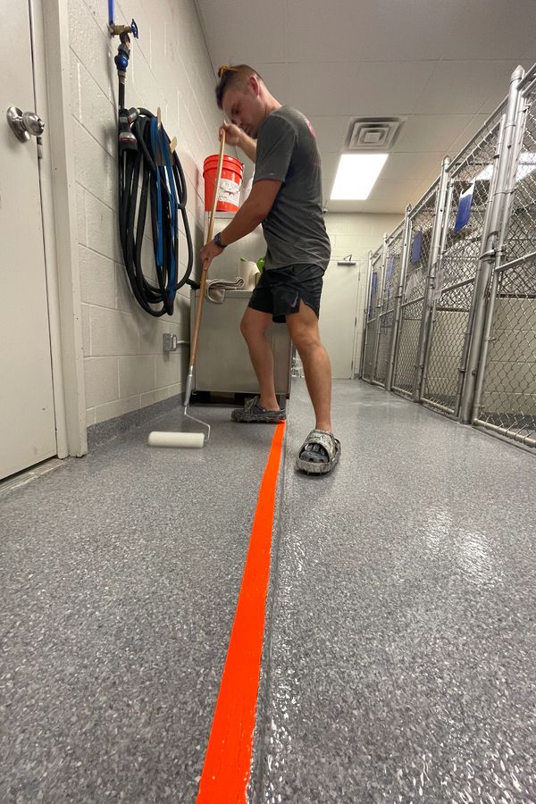 Epoxy Flake Floor Systems for garages, vet clinics, wet areas, exterior and more in Dallas Texas