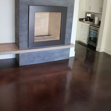 Versatile applications in residential settings, stain concrete guest house with concrete countertops