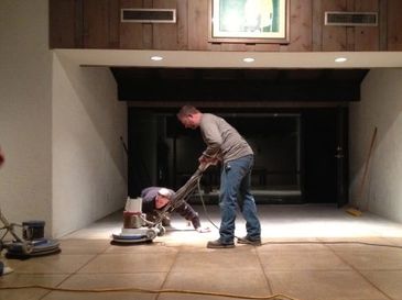 Strip and Wax services in DFW, applying carnauba paste wax in homes, concrete floor weaving, VCT wax