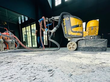 Removing concrete coatings and failed flooring, epoxy removal, overlay grinding, sealer removal etc