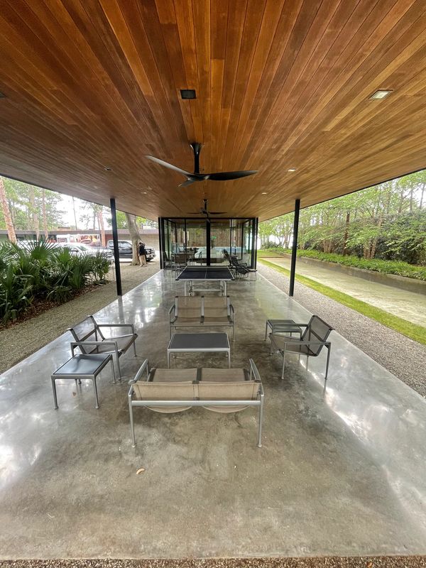 polished concrete pavilion,porches and patios in Texas for Werner Field Architects in Dallas TX