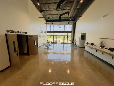 Church concrete floors for commercial buildings, stained concrete, polished concrete, epoxy floors