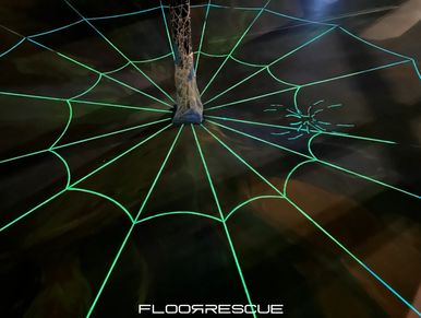 Custom Floor Designs with concrete and epoxy by FloorRescue® with creative one-of-a-kind floor art