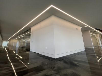 Commercial Metallic Epoxy floors in modern office spaces in Florida, custom office floor designs